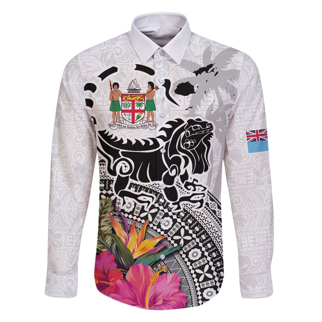 Fiji Iguana Family Matching Tank Maxi Dress and Hawaiian Shirt Tapa Tribal Tattoo and Hibiscus