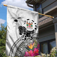 Fiji Iguana Garden Flag Tapa Tribal Tattoo and Hibiscus LT03 - Polynesian Pride