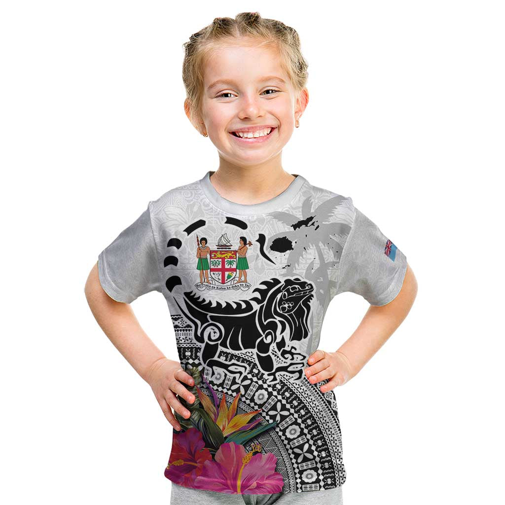 Fiji Iguana Kid T Shirt Tapa Tribal Tattoo and Hibiscus