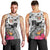 Fiji Iguana Men Tank Top Tapa Tribal Tattoo and Hibiscus