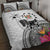 Fiji Iguana Quilt Bed Set Tapa Tribal Tattoo and Hibiscus