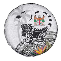 Fiji Iguana Spare Tire Cover Tapa Tribal Tattoo and Hibiscus