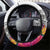 Fiji Iguana Steering Wheel Cover Tapa Tribal Tattoo and Hibiscus