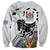 Fiji Iguana Sweatshirt Tapa Tribal Tattoo and Hibiscus