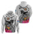 Fiji Iguana Zip Hoodie Tapa Tribal Tattoo and Hibiscus