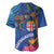 Fiji and Australia Together Baseball Jersey Aboriginal Kangaroo and Tapa Tribal Hibiscus