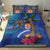 Fiji and Australia Together Bedding Set Aboriginal Kangaroo and Tapa Tribal Hibiscus