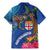 Fiji and Australia Together Family Matching Mermaid Dress and Hawaiian Shirt Aboriginal Kangaroo and Tapa Tribal Hibiscus