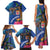 Fiji and Australia Together Family Matching Tank Maxi Dress and Hawaiian Shirt Aboriginal Kangaroo and Tapa Tribal Hibiscus