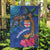 Fiji and Australia Together Garden Flag Aboriginal Kangaroo and Tapa Tribal Hibiscus