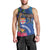 Fiji and Australia Together Men Tank Top Aboriginal Kangaroo and Tapa Tribal Hibiscus