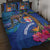 Fiji and Australia Together Quilt Bed Set Aboriginal Kangaroo and Tapa Tribal Hibiscus