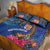 Fiji and Australia Together Quilt Bed Set Aboriginal Kangaroo and Tapa Tribal Hibiscus