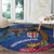 Fiji and Australia Together Round Carpet Aboriginal Kangaroo and Tapa Tribal Hibiscus