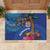 Fiji and Australia Together Rubber Doormat Aboriginal Kangaroo and Tapa Tribal Hibiscus