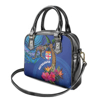Fiji and Australia Together Shoulder Handbag Aboriginal Kangaroo and Tapa Tribal Hibiscus