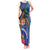 Fiji and Australia Together Tank Maxi Dress Aboriginal Kangaroo and Tapa Tribal Hibiscus