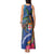 Fiji and Australia Together Tank Maxi Dress Aboriginal Kangaroo and Tapa Tribal Hibiscus