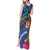 Fiji and Australia Together Tank Maxi Dress Aboriginal Kangaroo and Tapa Tribal Hibiscus