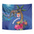 Fiji and Australia Together Tapestry Aboriginal Kangaroo and Tapa Tribal Hibiscus