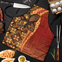 Samoan Pacific Tribal Flower Geometric Art Tattoos Apron Siapo Pattern Flame Sunset - Polynesian Pride