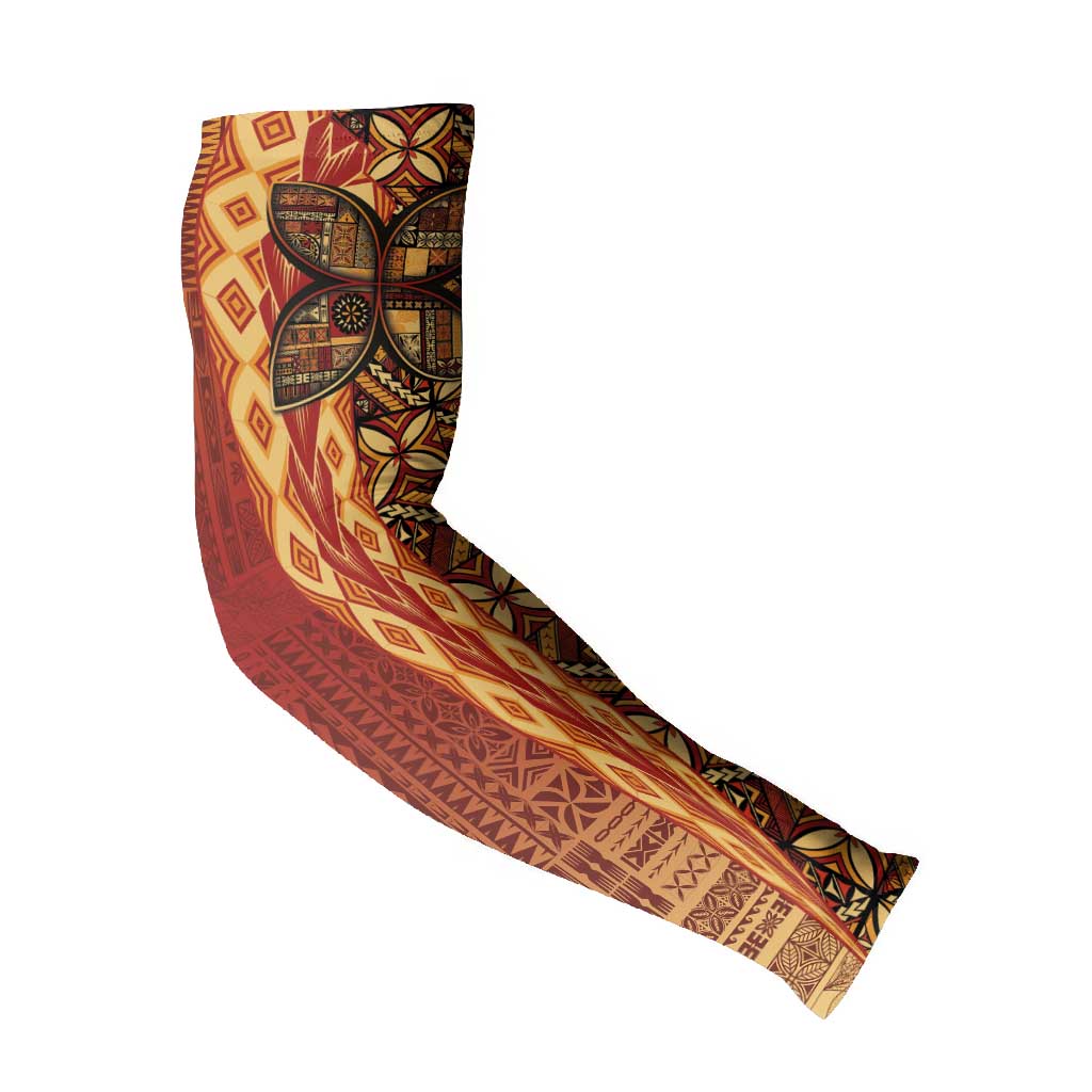 Samoan Pacific Tribal Flower Geometric Art Tattoos Arm Sleeves Siapo Pattern Flame Sunset LT03 - Polynesian Pride