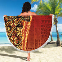 Samoan Pacific Tribal Flower Geometric Art Tattoos Beach Blanket Siapo Pattern Flame Sunset LT03 - Polynesian Pride