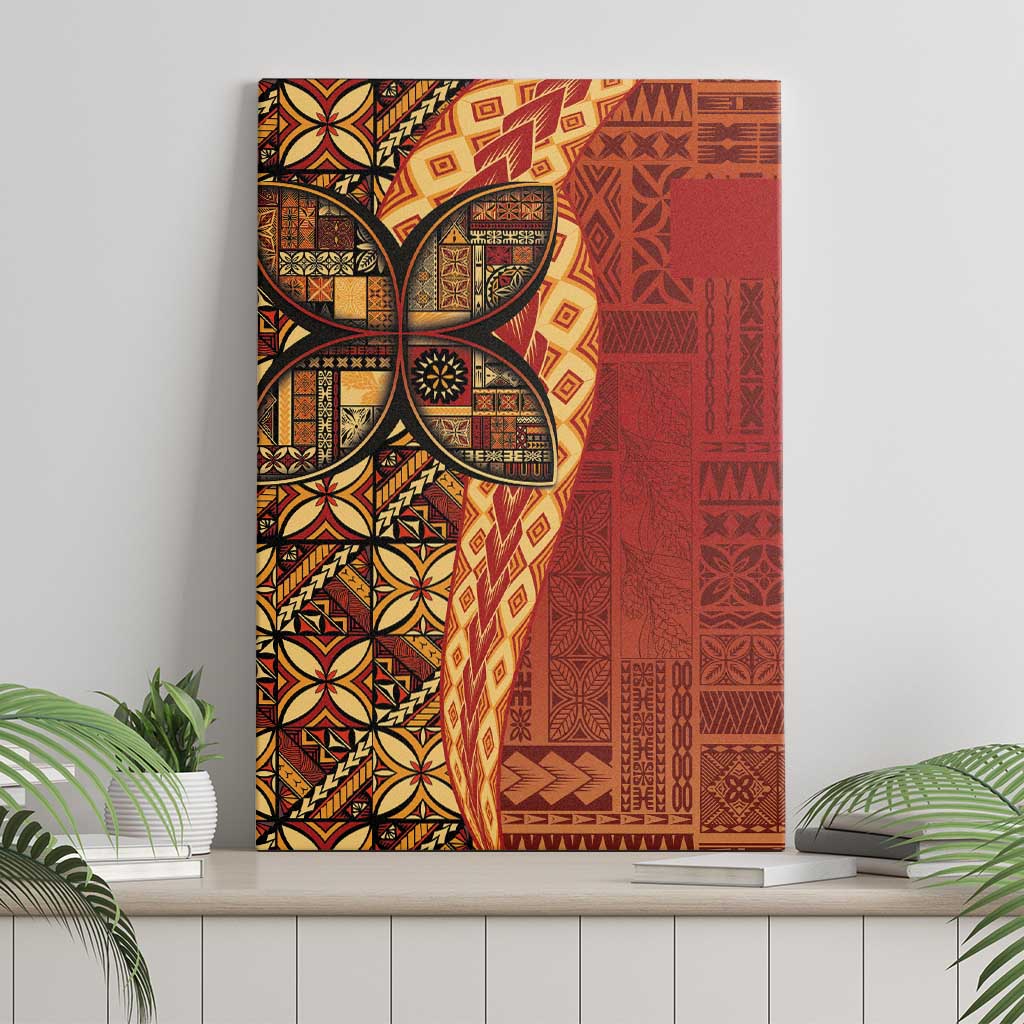 Samoan Pacific Tribal Flower Geometric Art Tattoos Canvas Wall Art Siapo Pattern Flame Sunset LT03 - Polynesian Pride