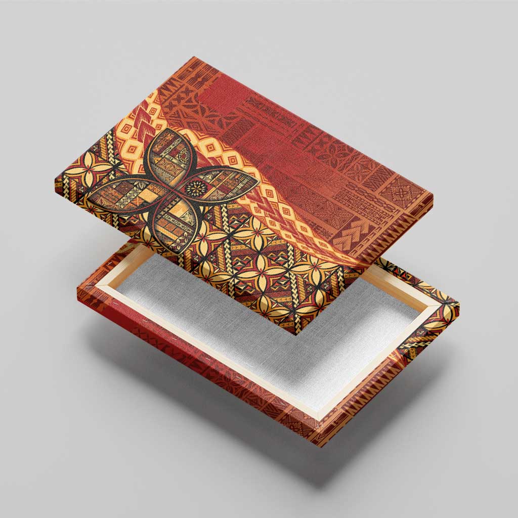 Samoan Pacific Tribal Flower Geometric Art Tattoos Canvas Wall Art Siapo Pattern Flame Sunset LT03 - Polynesian Pride