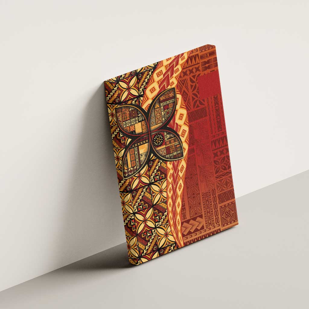 Samoan Pacific Tribal Flower Geometric Art Tattoos Canvas Wall Art Siapo Pattern Flame Sunset LT03 - Polynesian Pride