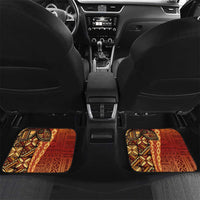 Samoan Pacific Tribal Flower Geometric Art Tattoos Car Mats Siapo Pattern Flame Sunset LT03 Set 2pcs - Back Red - Polynesian Pride