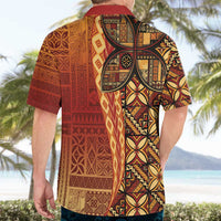 Samoan Pacific Tribal Flower Geometric Art Tattoos Hawaiian Shirt Siapo Pattern Flame Sunset LT03 - Polynesian Pride