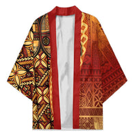 Samoan Pacific Tribal Flower Geometric Art Tattoos Kimono Siapo Pattern Flame Sunset - Polynesian Pride