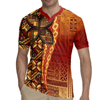Samoan Pacific Tribal Flower Geometric Art Tattoos Rugby Jersey Siapo Pattern Flame Sunset LT03 - Polynesian Pride