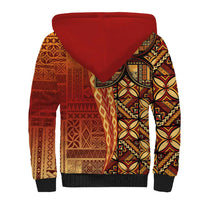 Samoan Pacific Tribal Flower Geometric Art Tattoos Sherpa Hoodie Siapo Pattern Flame Sunset LT03 - Polynesian Pride