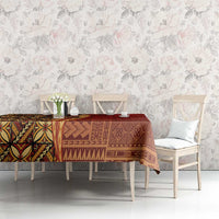 Samoan Pacific Tribal Flower Geometric Art Tattoos Tablecloth Siapo Pattern Flame Sunset LT03 - Polynesian Pride