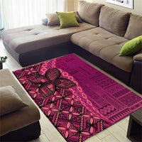 Samoan Pacific Tribal Flower Geometric Art Tattoos Area Rug Siapo Pattern Romantic Rose - Polynesian Pride