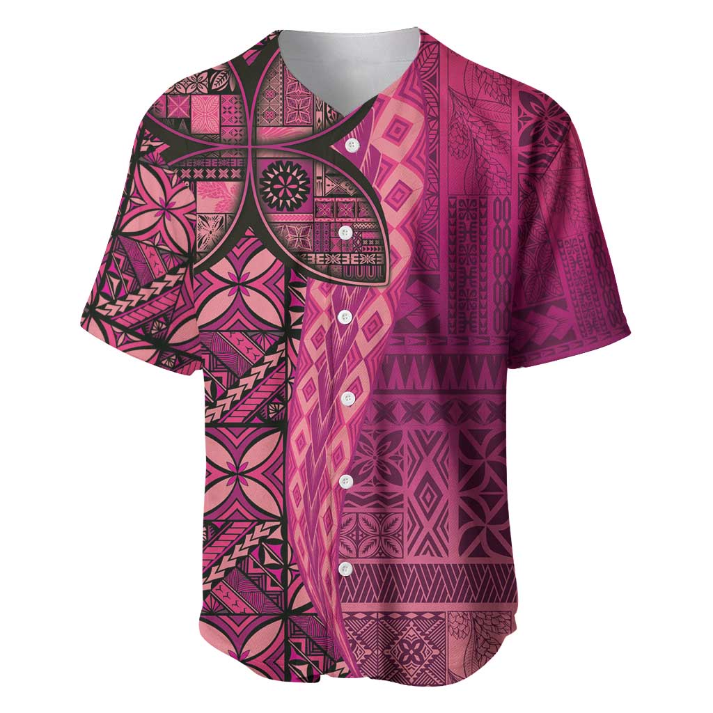 Samoan Pacific Tribal Flower Geometric Art Tattoos Baseball Jersey Siapo Pattern Romantic Rose - Polynesian Pride