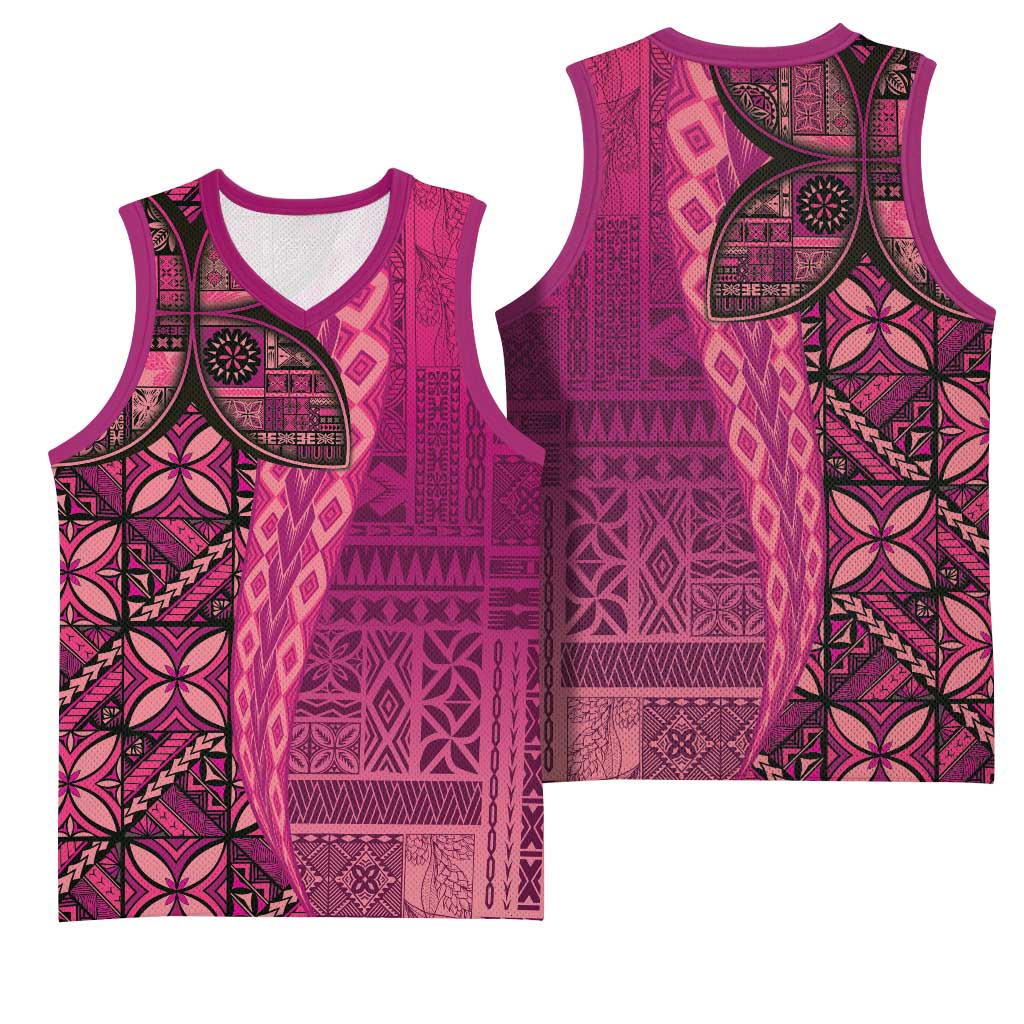 Samoan Pacific Tribal Flower Geometric Art Tattoos Basketball Jersey Siapo Pattern Romantic Rose LT03 - Polynesian Pride