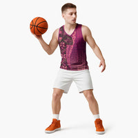Samoan Pacific Tribal Flower Geometric Art Tattoos Basketball Jersey Siapo Pattern Romantic Rose LT03 - Polynesian Pride