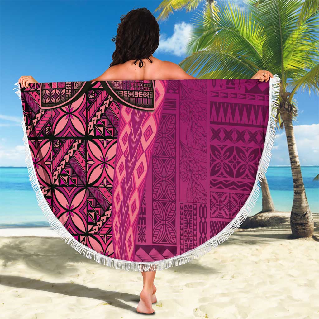 Samoan Pacific Tribal Flower Geometric Art Tattoos Beach Blanket Siapo Pattern Romantic Rose LT03 - Polynesian Pride