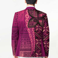 Samoan Pacific Tribal Flower Geometric Art Tattoos Blazer Siapo Pattern Romantic Rose - Polynesian Pride