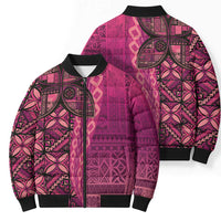 Samoan Pacific Tribal Flower Geometric Art Tattoos Bomber Puffer Jacket Siapo Pattern Romantic Rose LT03 - Polynesian Pride
