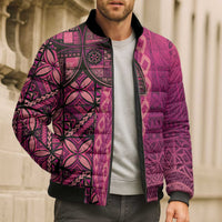 Samoan Pacific Tribal Flower Geometric Art Tattoos Bomber Puffer Jacket Siapo Pattern Romantic Rose LT03 - Polynesian Pride