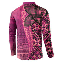 Samoan Pacific Tribal Flower Geometric Art Tattoos Button Sweatshirt Siapo Pattern Romantic Rose LT03 - Polynesian Pride
