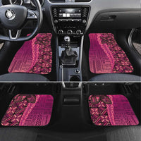 Samoan Pacific Tribal Flower Geometric Art Tattoos Car Mats Siapo Pattern Romantic Rose LT03 Set 4pcs Pink - Polynesian Pride