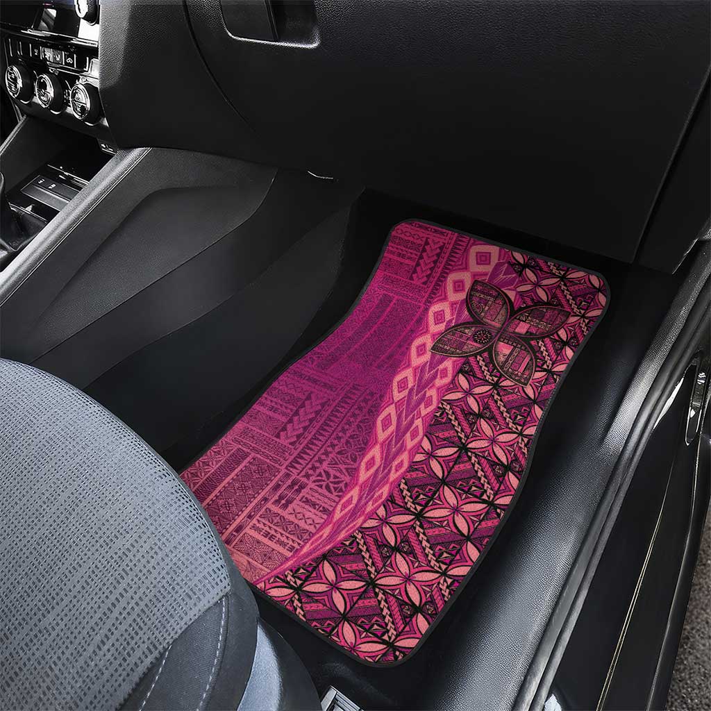Samoan Pacific Tribal Flower Geometric Art Tattoos Car Mats Siapo Pattern Romantic Rose LT03 - Polynesian Pride