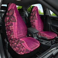 Samoan Pacific Tribal Flower Geometric Art Tattoos Car Seat Cover Siapo Pattern Romantic Rose - Polynesian Pride
