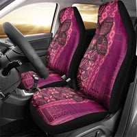 Samoan Pacific Tribal Flower Geometric Art Tattoos Car Seat Cover Siapo Pattern Romantic Rose - Polynesian Pride