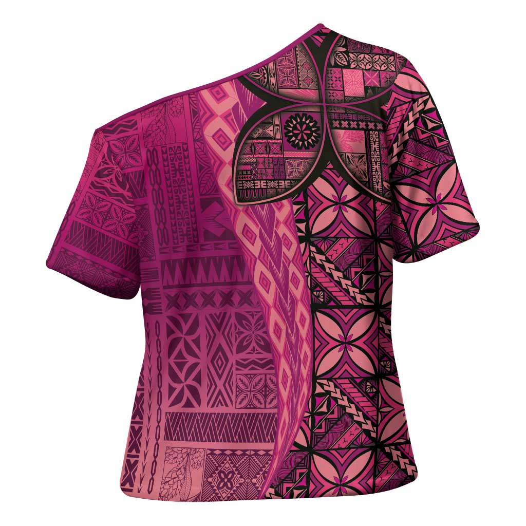 Samoan Pacific Tribal Flower Geometric Art Tattoos Cross Shoulder Shirt Siapo Pattern Romantic Rose LT03 - Polynesian Pride